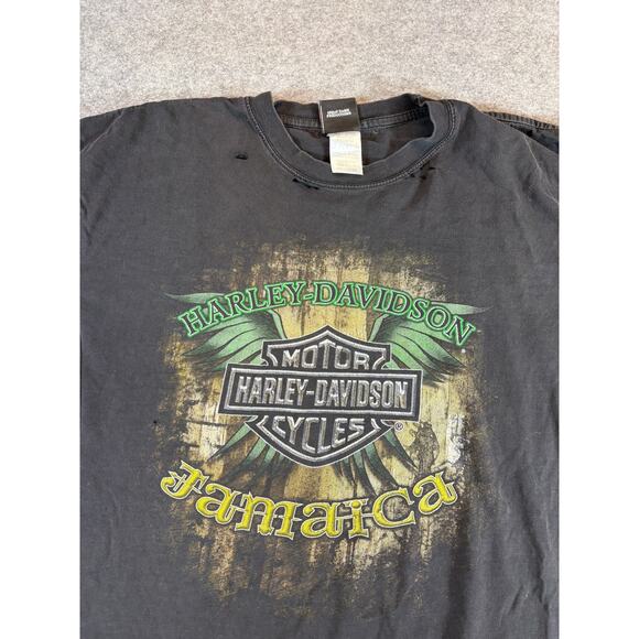 Harley Davidson Jamaica Shirt Mens 2XL Black Skull Pirate Tee Motorcycle Biker - Picture 8 of 11